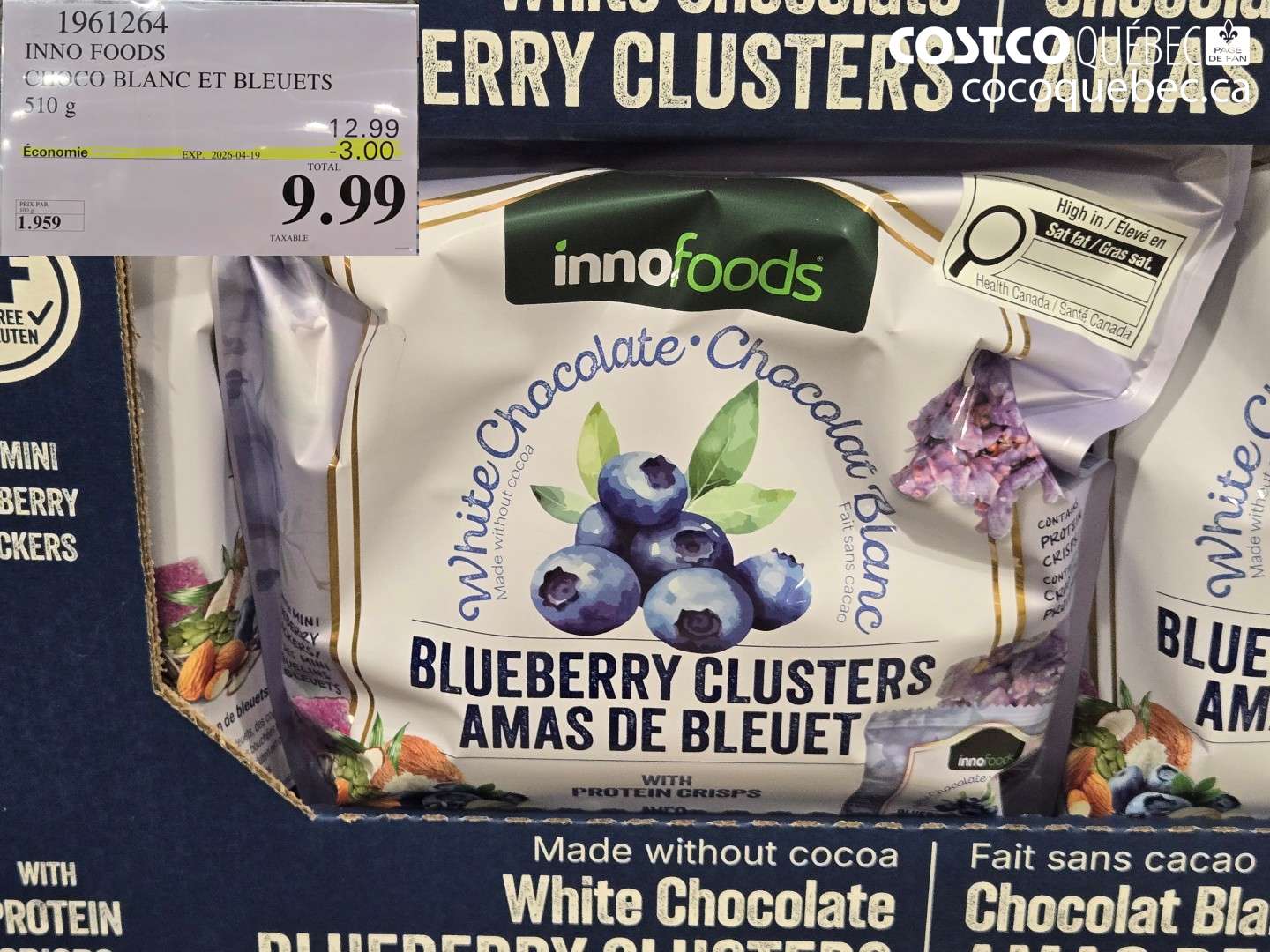 1961264 INNO FOODS CHOCO BLANC ET BLEUETS ($3.00 INSTANT SAVINGS EXPIRES ON 2026-04-19) $9.99