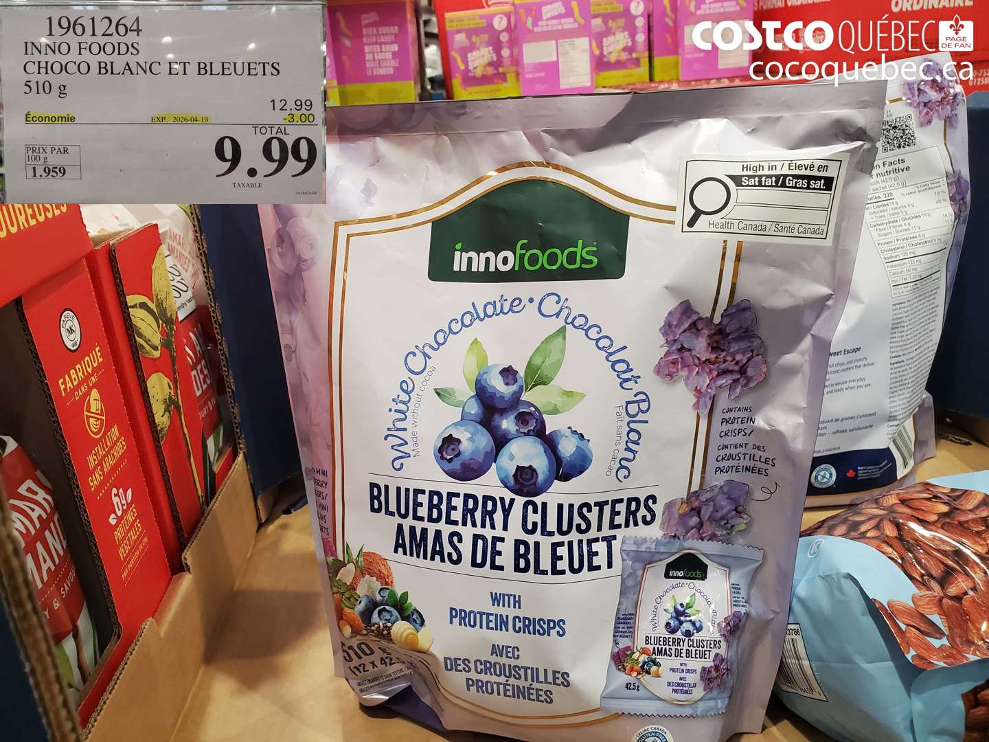 1961264 INNO FOODS CHOCO BLANC ET BLEUETS 510 G ($3.00 INSTANT SAVINGS EXPIRES ON 2026-04-19) $9.99