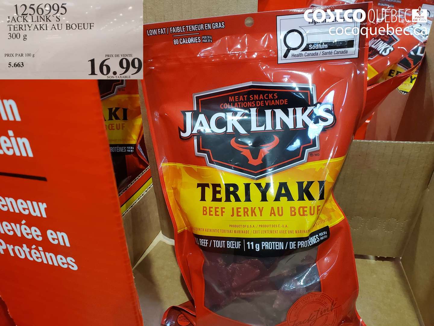 1256995 JACK LINK'S TERIYAKI AU BOEUF $16.99
