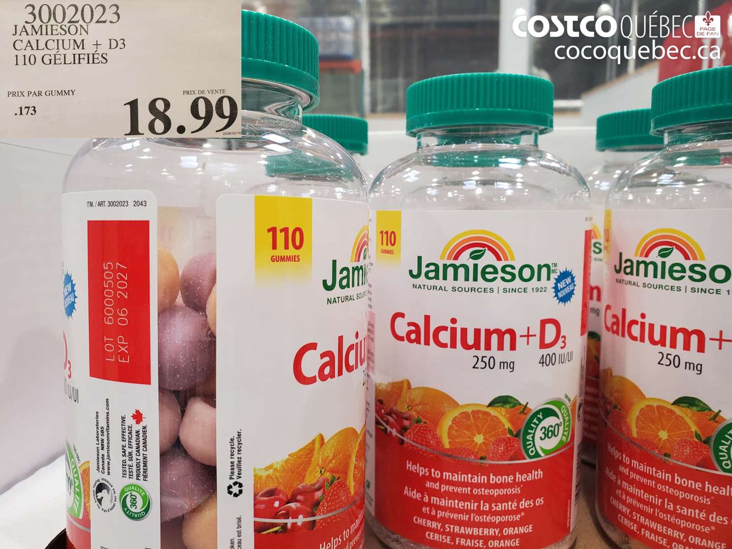 3002023 JAMIESON CALCIUM + D3 110 GELIFIES $18.99