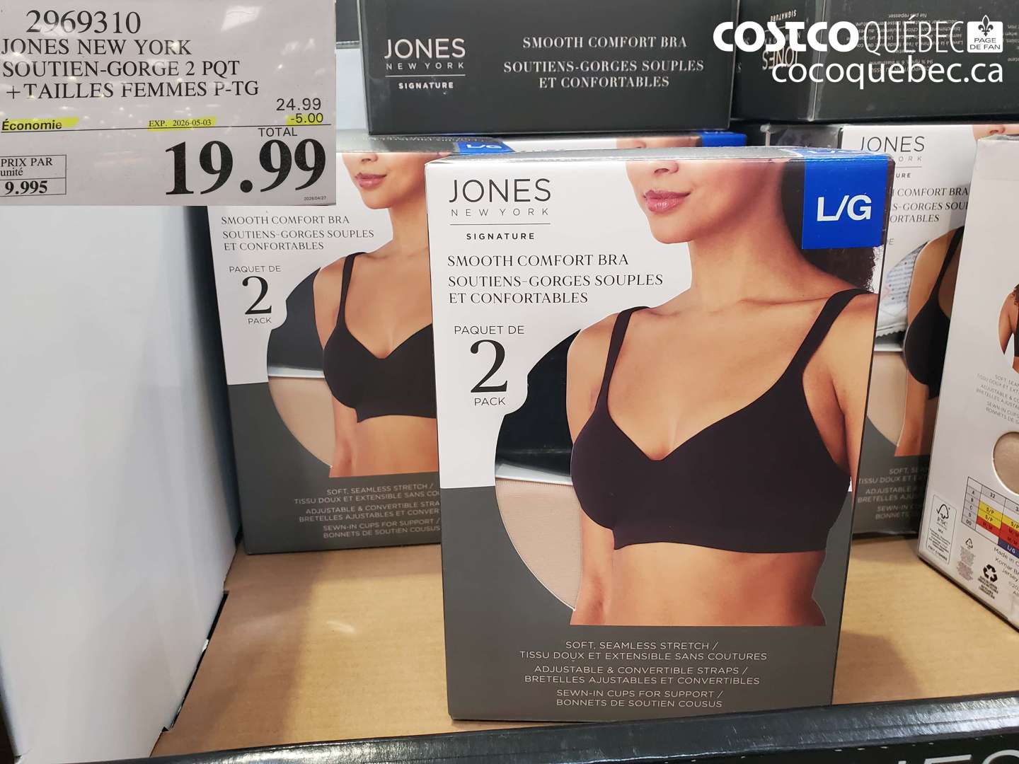 2969310 JONES NEW YORK SOUTIEN-GORGE 2 PQT + TAILLES FEMMES P-TG ($5.00 INSTANT SAVINGS EXPIRES ON 2026-05-03) $19.99