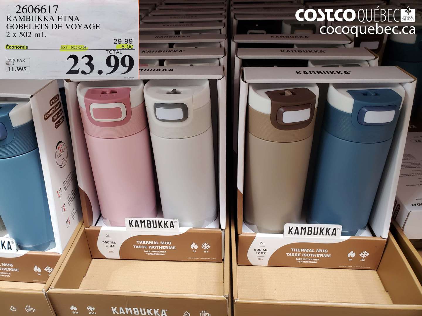 2606617 KAMBUKKA ETNA GOBELETS DE VOYAGE 2 X 502 ML ($6.00 INSTANT SAVINGS EXPIRES ON 2026-05-03) $23.99