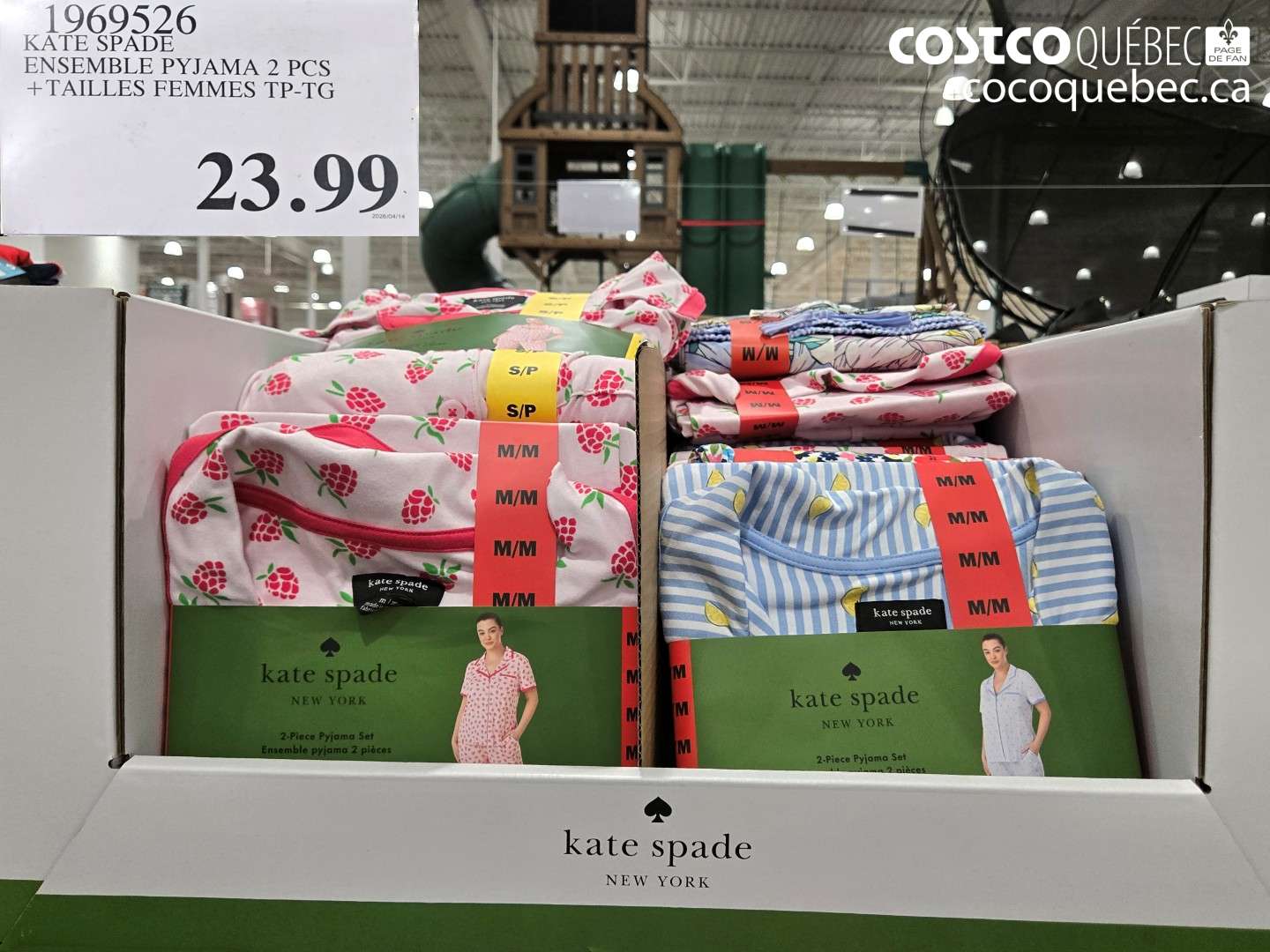 1969526 KATE SPADE ENSEMBLE PYJAMA 2 PCS + TAILLES FEMMES TP-TG $23.99