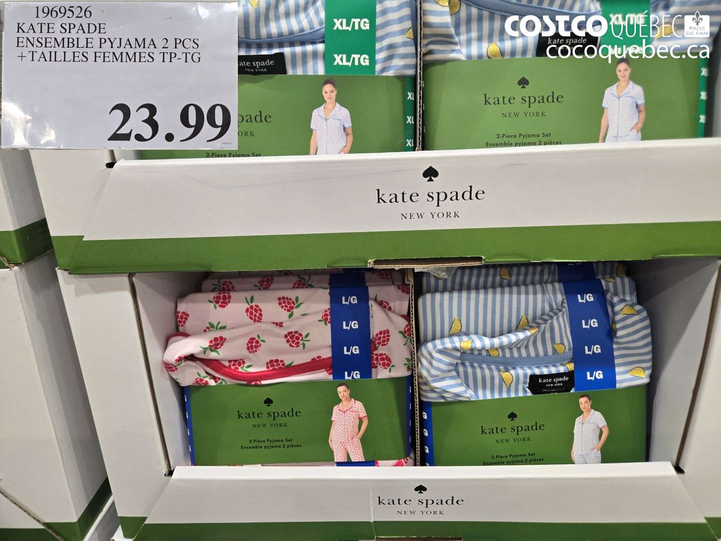 1969526 KATE SPADE ENSEMBLE PYJAMA 2 PCS + TAILLES FEMMES TP-TG $23.99