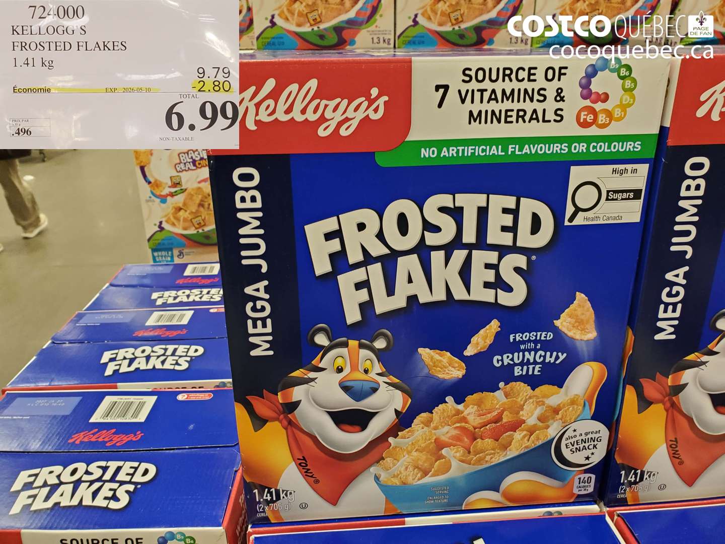 724000 KELLOGG'S FROSTED FLAKES 1.41 KG ($2.80 INSTANT SAVINGS EXPIRES ON 2026-05-10) $6.99
