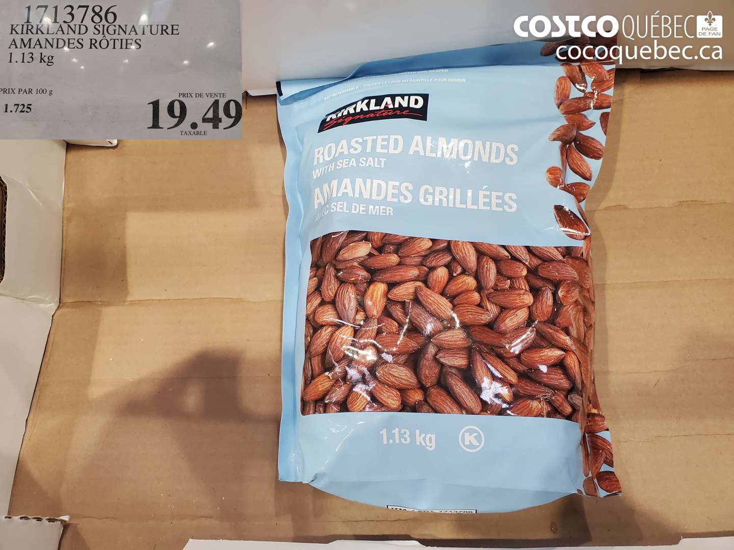 1713786 KIRKLAND SIGNATURE AMANDES ROTIES $19.49