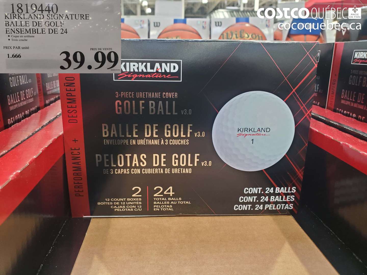 1819440 KIRKLAND SIGNATURE BALLE DE GOLF ENSEMBLE DE 24 $39.99