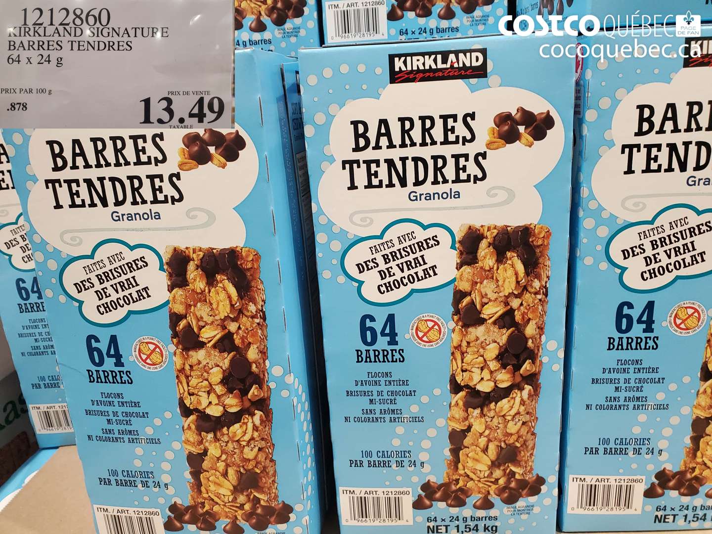 1212860 KIRKLAND SIGNATURE BARRES TENDRES 64 X 24 G $13.49