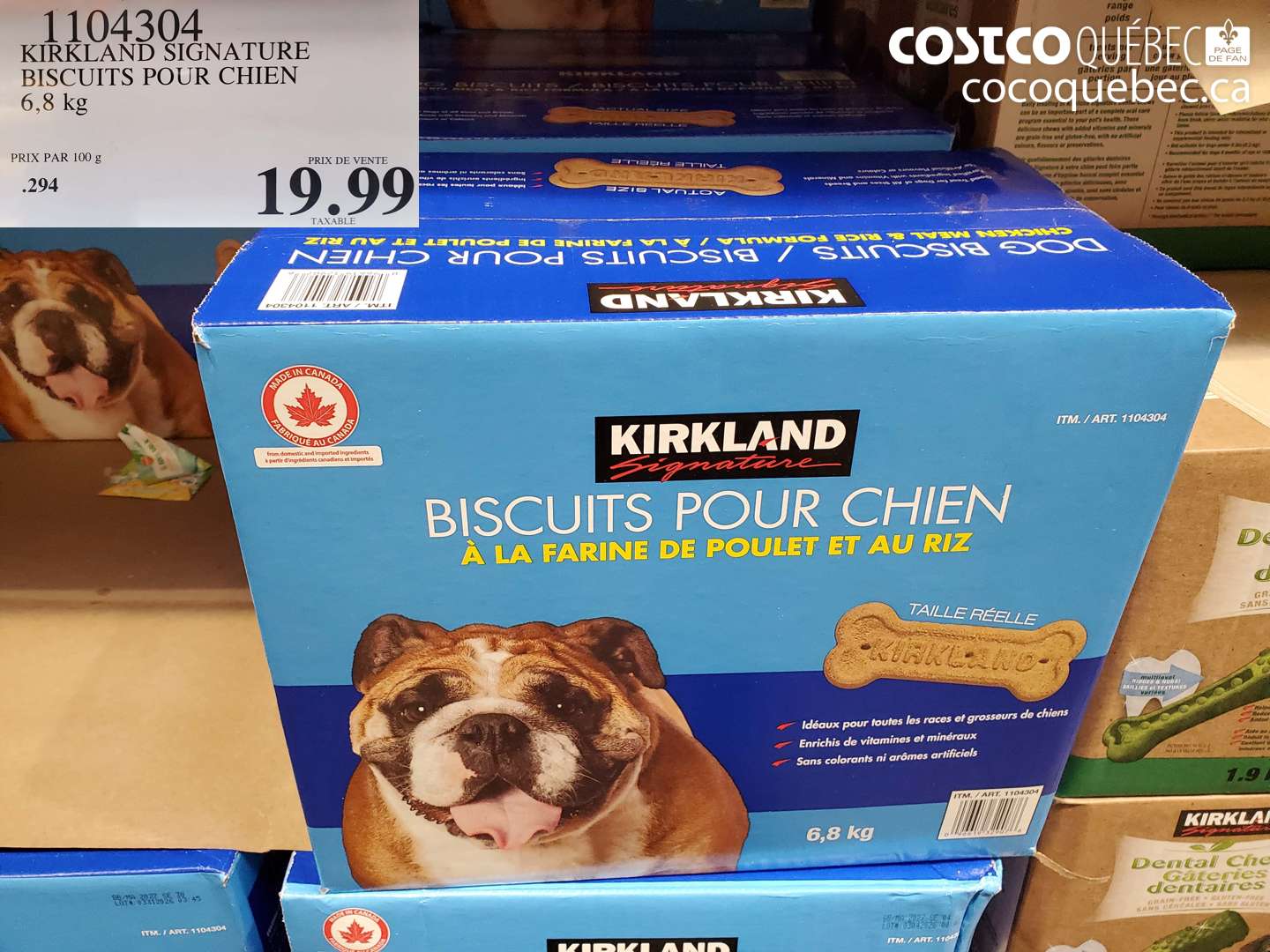 1104304 KIRKLAND SIGNATURE BISCUITS POUR CHIEN 6,8 KG $19.99
