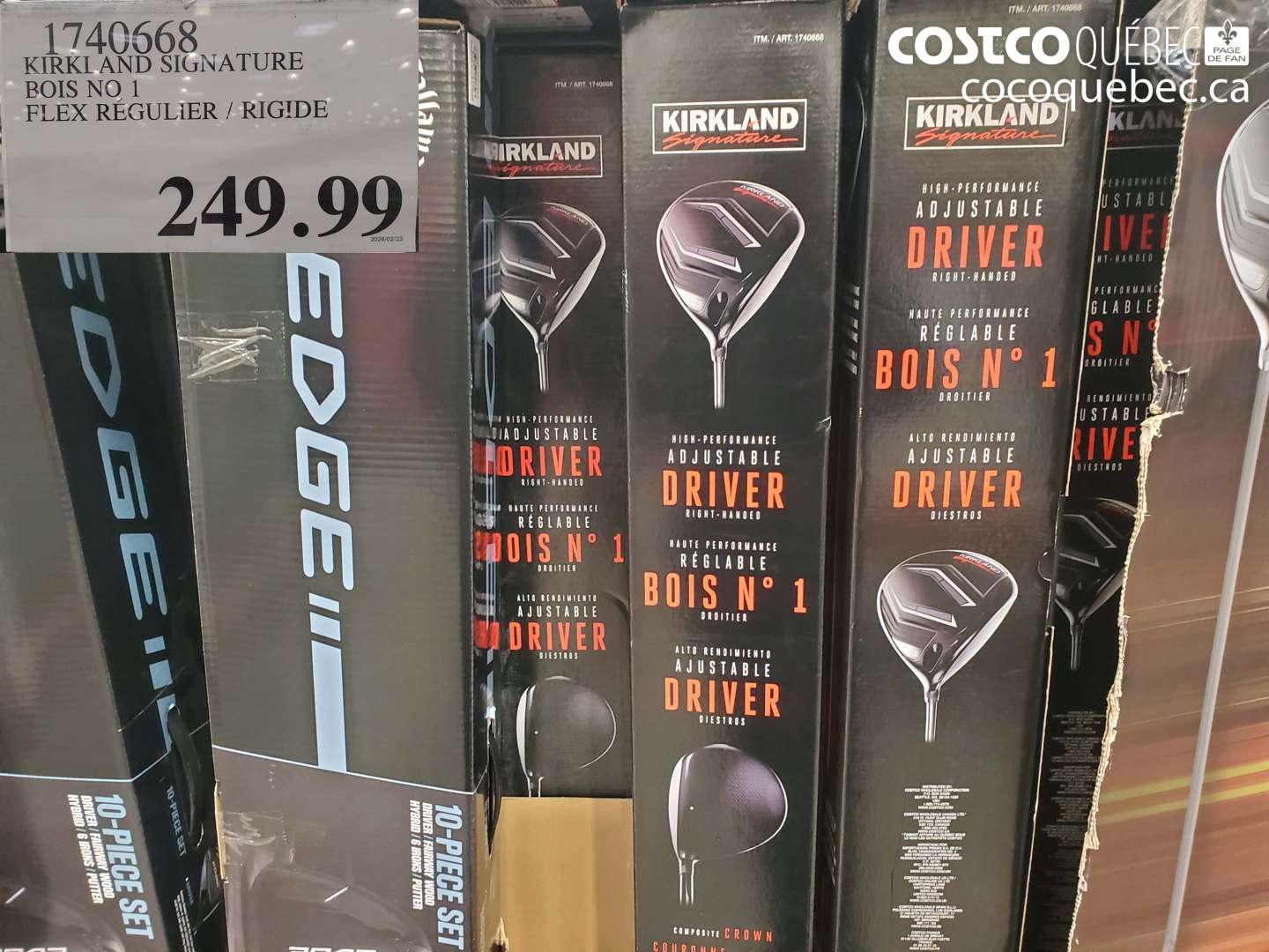 1740668 KIRKLAND SIGNATURE BOIS NO 1 FLEX RÉGULIER / RIGIDE $249.99