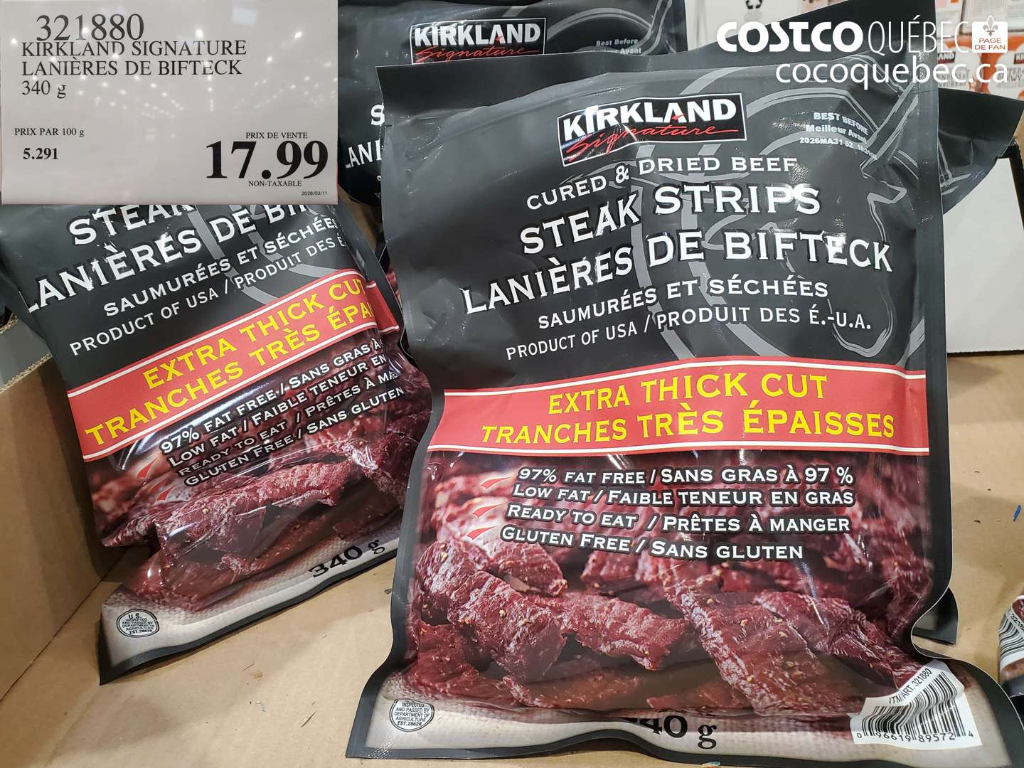 321880 KIRKLAND SIGNATURE LANIERES DE BIFTECK $17.99