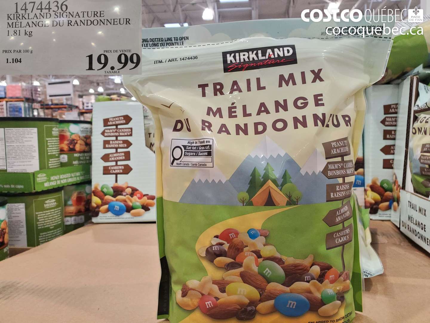 1474436 KIRKLAND SIGNATURE MÉLANGE DU RANDONNEUR $19.99