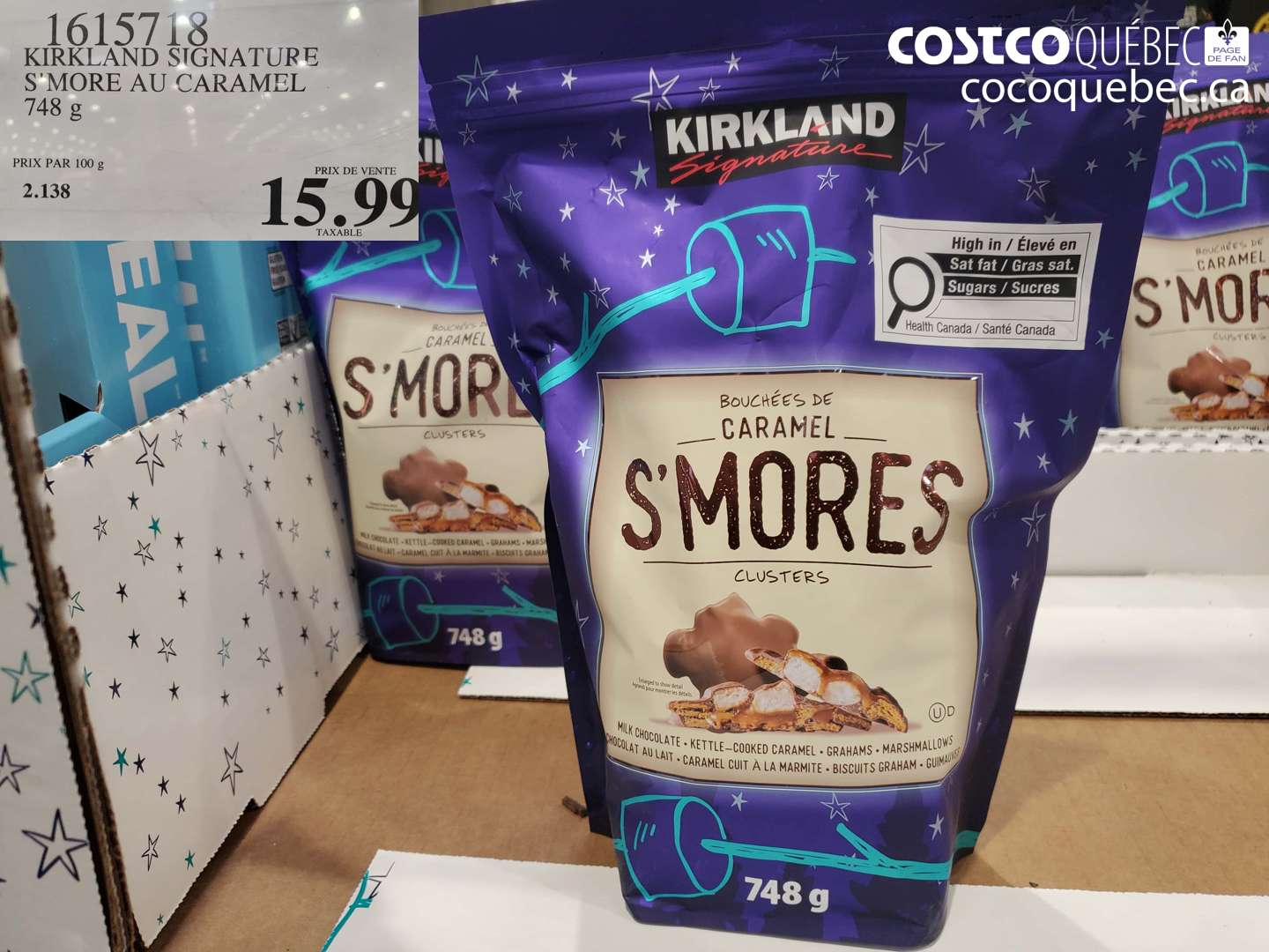 1615718 KIRKLAND SIGNATURE S'MORE AU CARAMEL 748 G $15.99