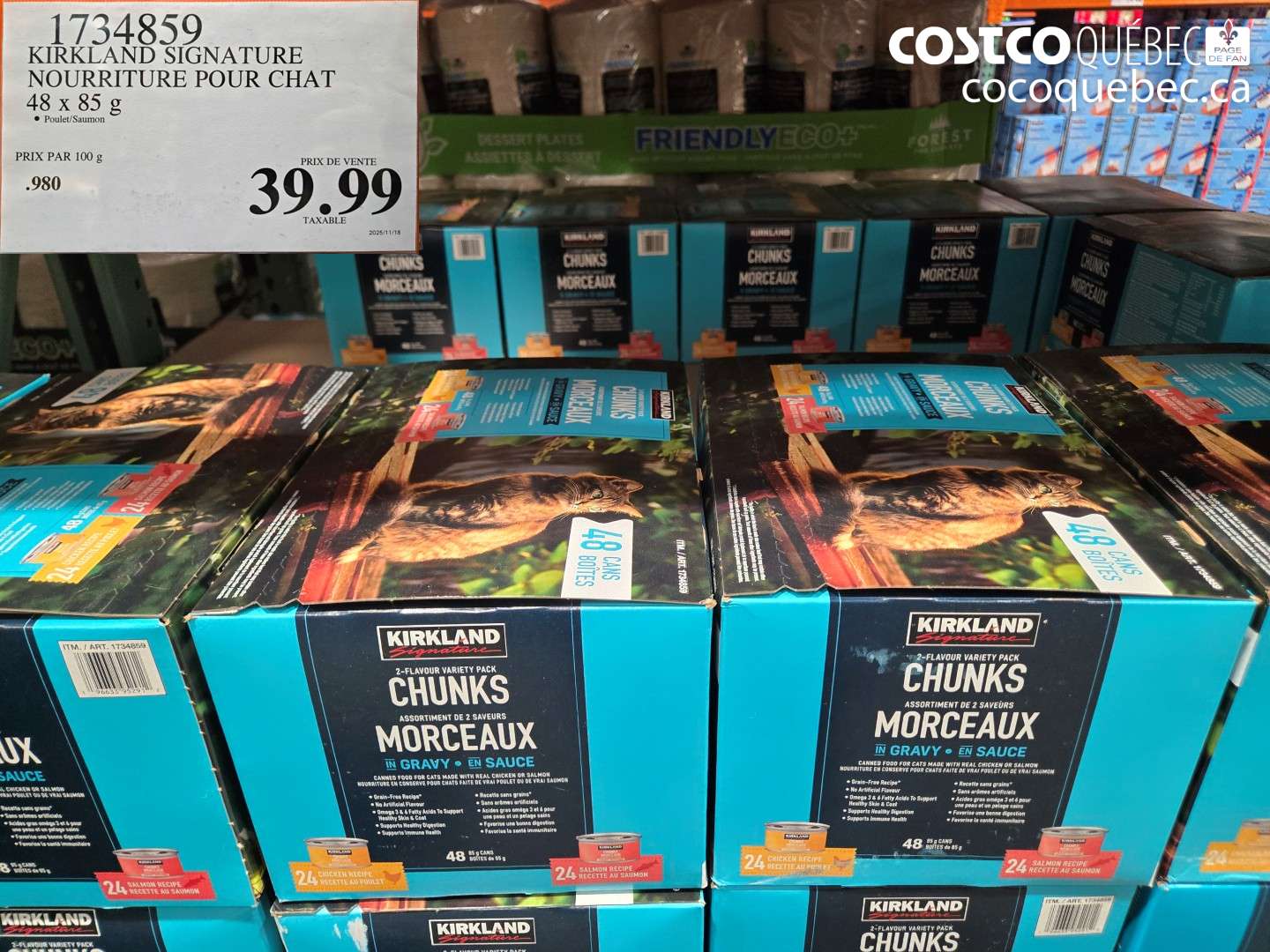 1734859 KIRKLAND SIGNATURE NOURRITURE POUR CHAT 48 X 85 G $39.99