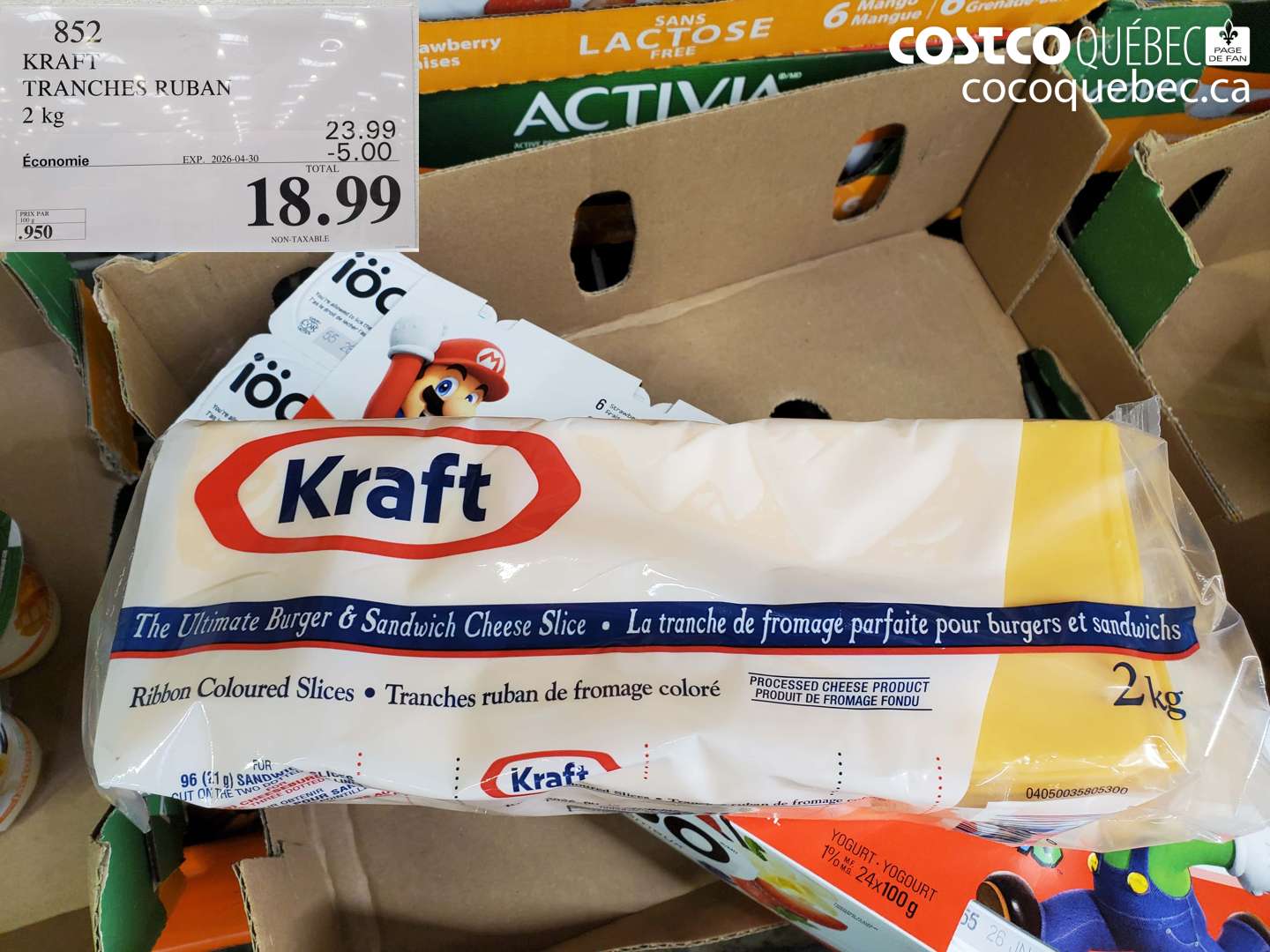 852 KRAFT TRANCHES RUBAN 2 KG ($5.00 INSTANT SAVINGS EXPIRES ON 2026-04-30) $18.99