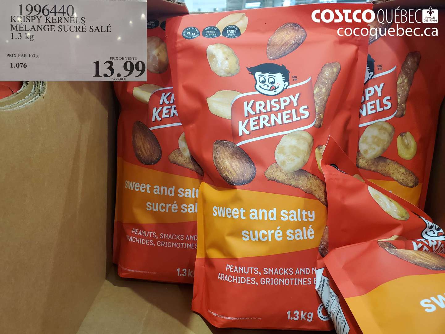 1996440 KRISPY KERNELS MELANGE SUCRE SALE 1.3 KG $13.99