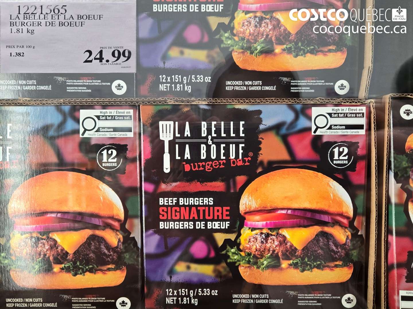 12221565 LA BELLE ET LA BOEUF BURGER DE BOEUF $24.99