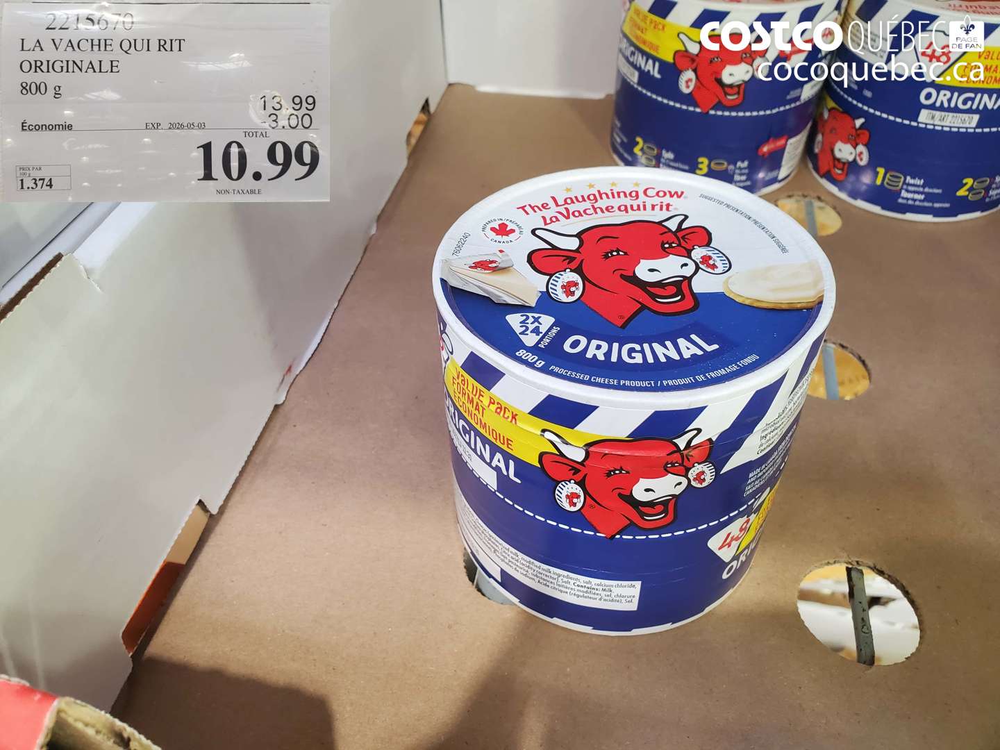 2215670 LA VACHE QUI RIT ORIGINALE 800 G ($3.00 INSTANT SAVINGS EXPIRES ON 2026-05-03) $10.99