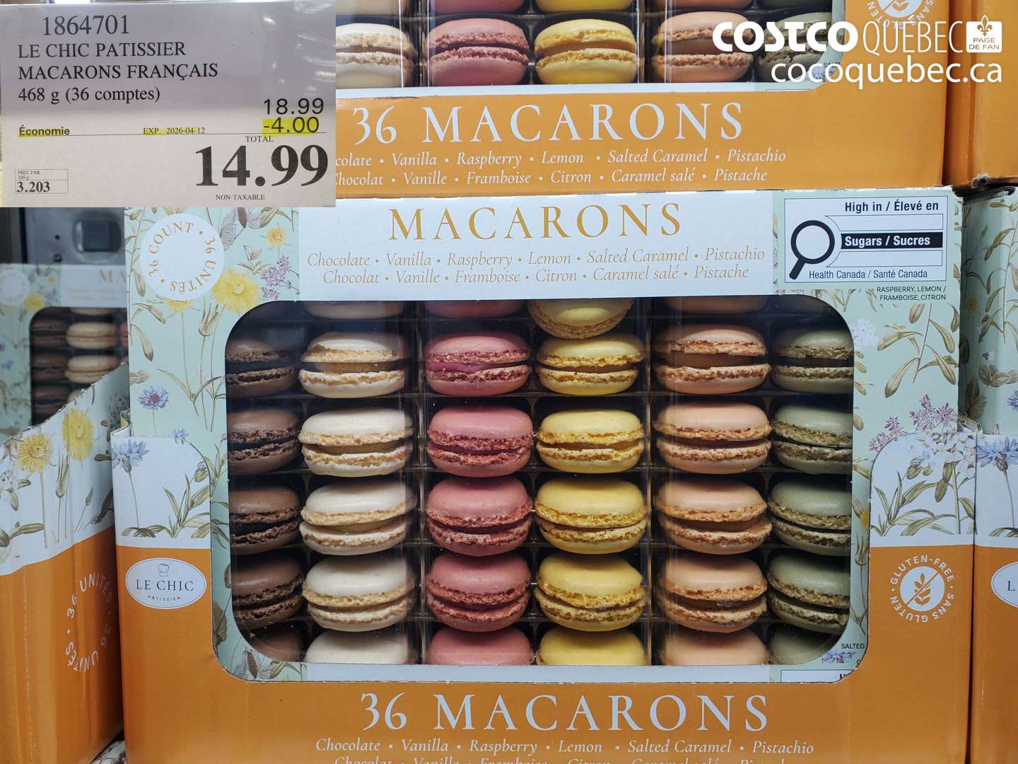 1864701 LE CHIC PATISSIER MACARONS FRANÇAIS 468 G (36 COMPTES) ($4.00 INSTANT SAVINGS EXPIRES ON 2026-04-12) $14.99