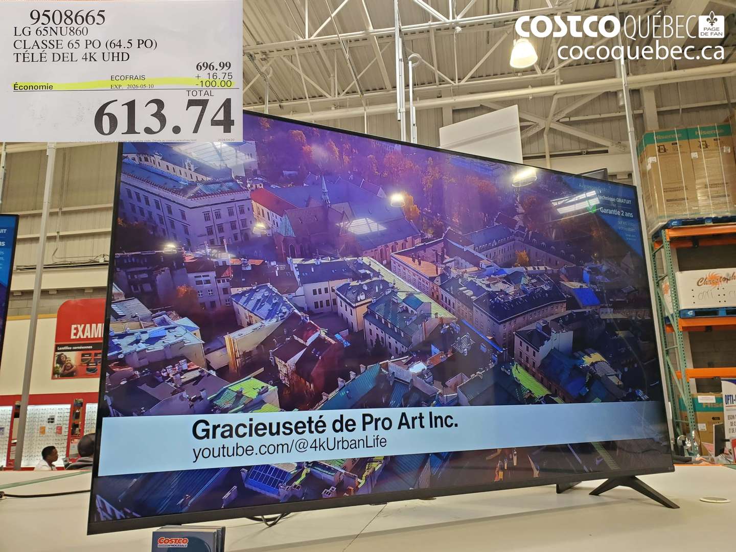 9508665 LG 65NU860 CLASSE 65 PO (64.5 PO) TÉLÉ DEL 4K UHD ($100.00 INSTANT SAVINGS EXPIRES ON 2026-05-10) $613.74