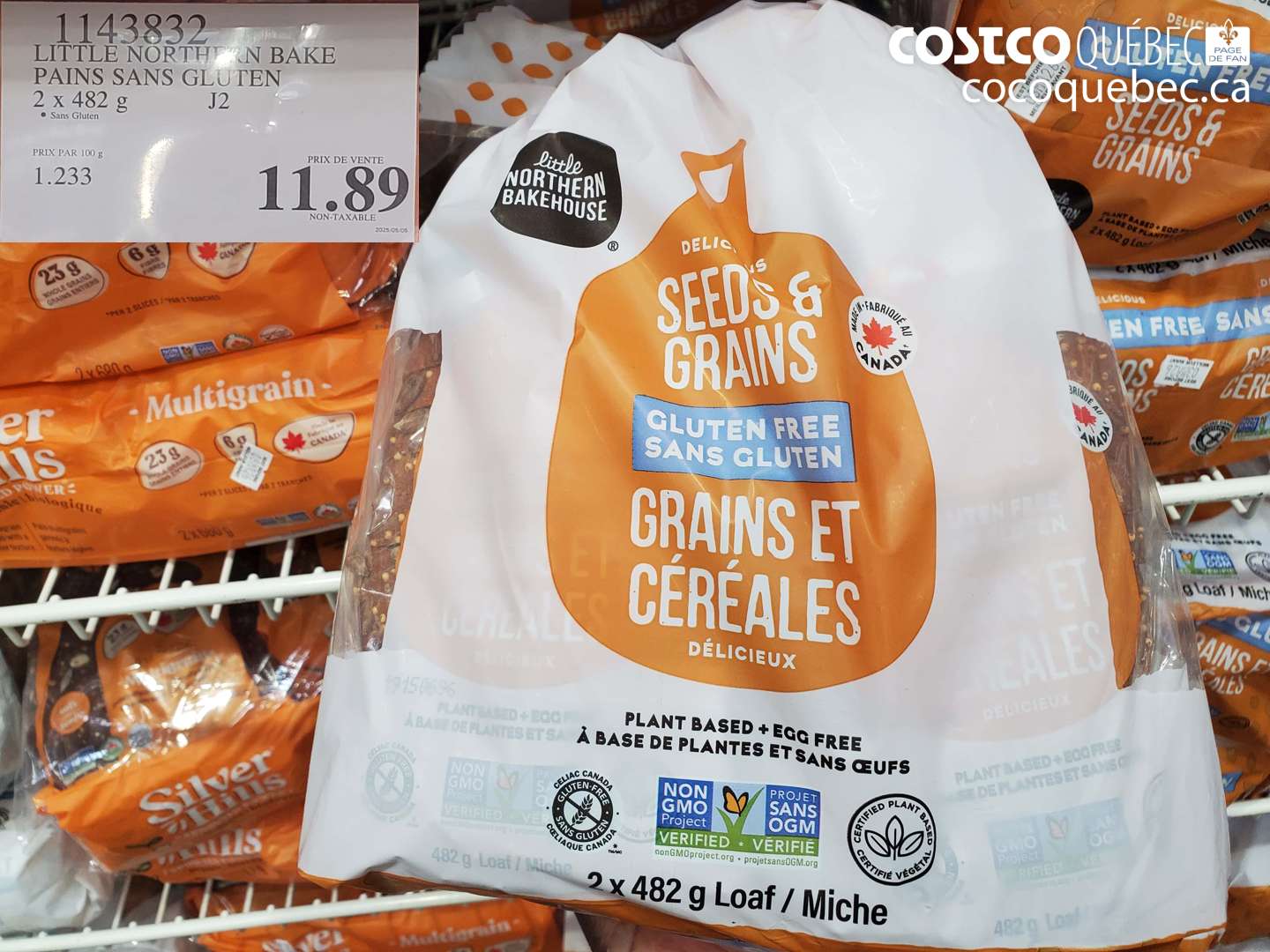 1143832 LITTLE NORTHERN BAKE PAINS SANS GLUTEN 2 X 482 G $11.89