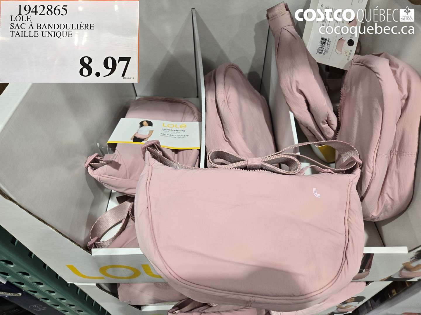 1942865 LOLE SAC A BANDOULIERE TAILLE UNIQUE $8.97