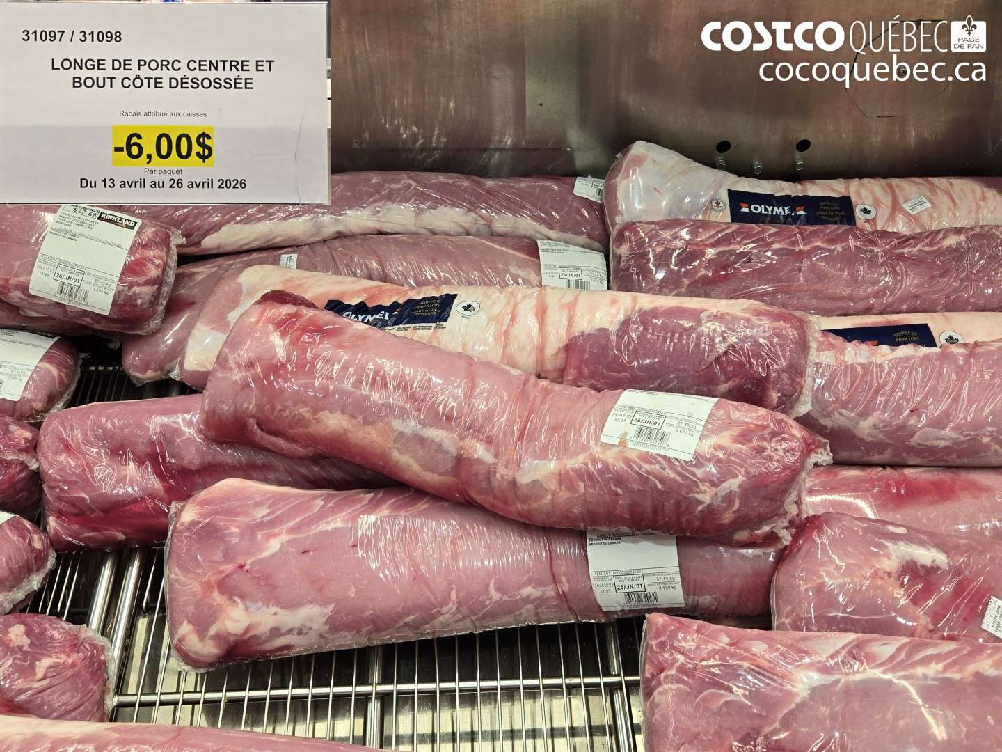 3109731098 LONGE DE PORC CENTRE ET BOUT CÔTE DESOSSÉE ($6.00 INSTANT SAVINGS EXPIRES ON 2026-04-26)