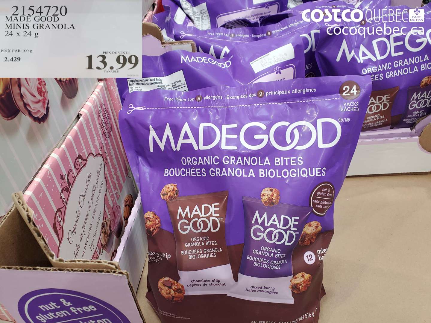 2154720 MADE GOOD MINIS GRANOLA 24 X 24 G $13.99