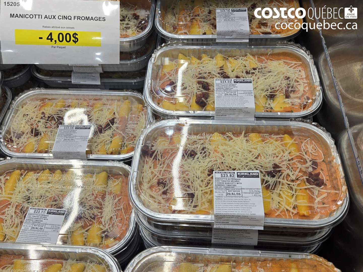 15205 MANICOTTI AUX CINQ FROMAGES ($4.00 INSTANT SAVINGS)