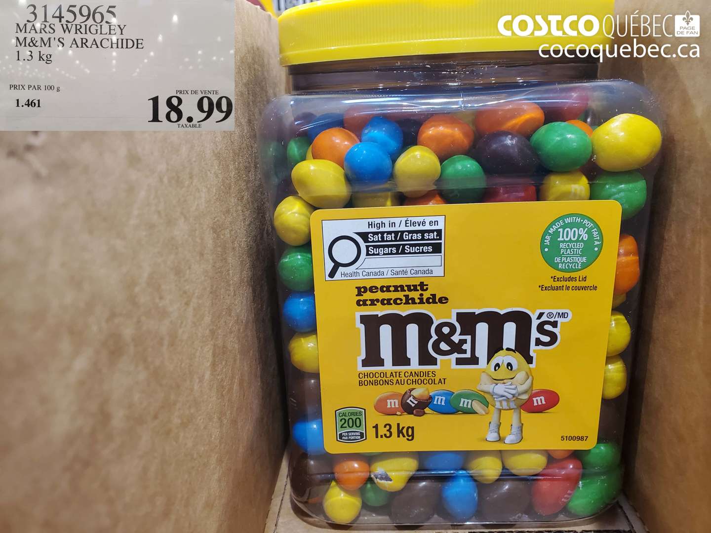 3145965 MARS WRIGLEY M&M'S ARACHIDE 1.3 KG $18.99
