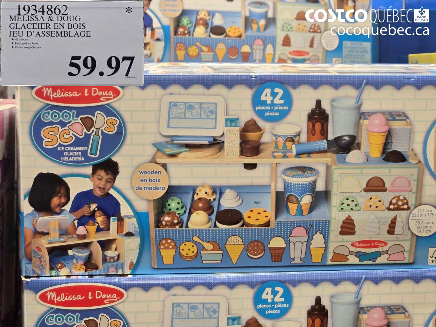 1934862 MELISSA & DOUG GLACIER EN BOIS JEU D'ASSEMBLAGE $59.97