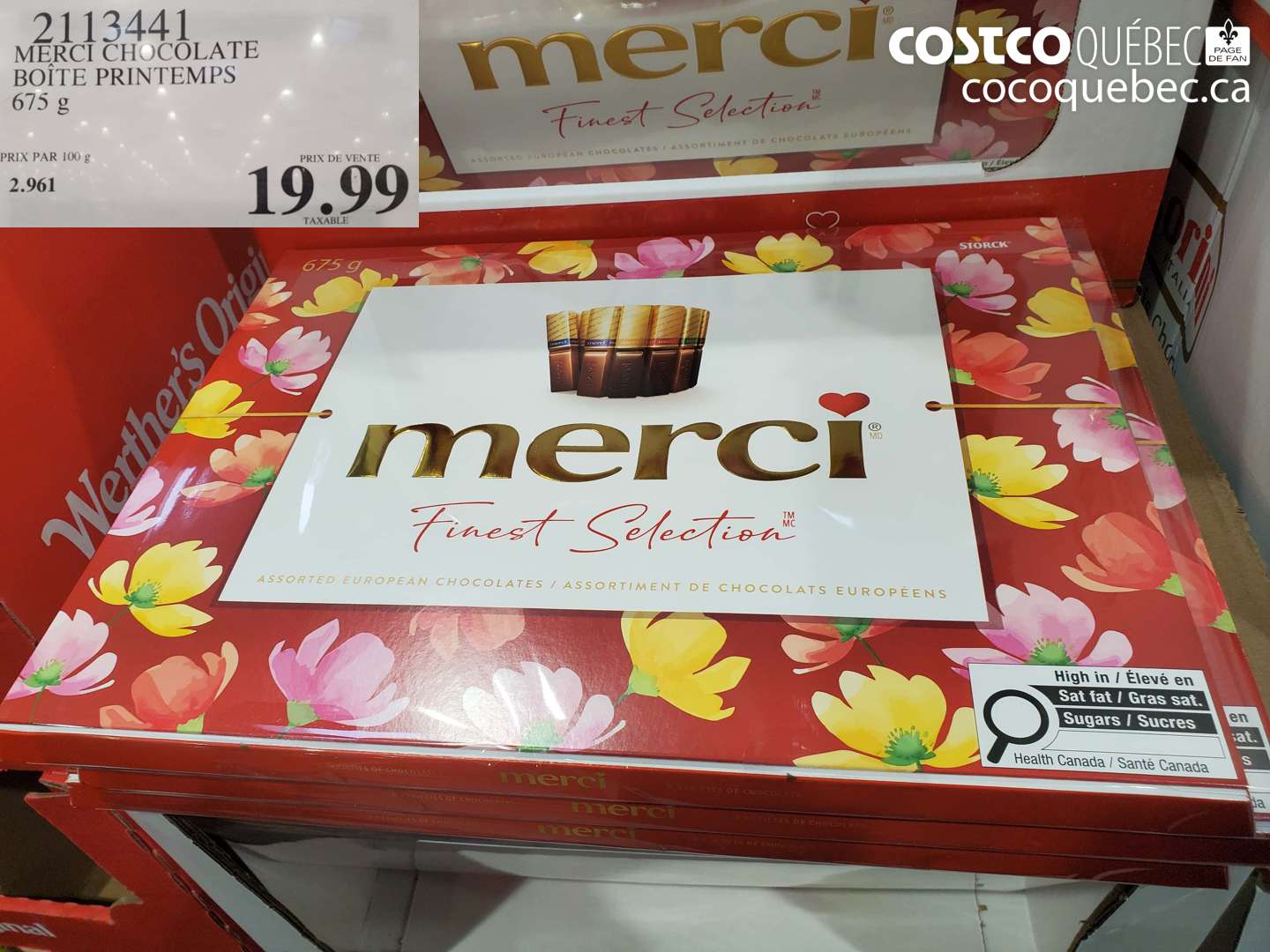 2113441 MERCI CHOCOLATE BOITE PRINTEMPS $19.99