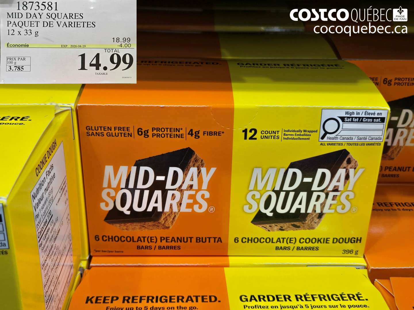 1873581 MID DAY SQUARES PAQUET DE VARIETES 12 X 33 G ($4.00 INSTANT SAVINGS EXPIRES ON 2026-04-19) $14.99