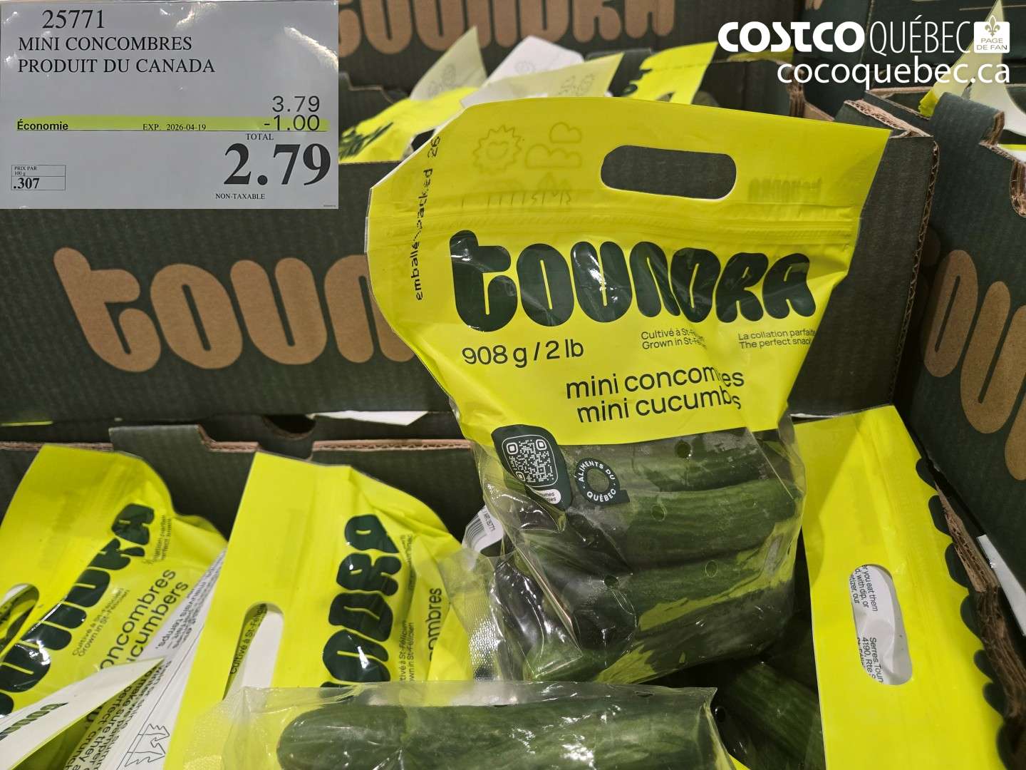 25771 MINI CONCOMBRES PRODUIT DU CANADA ($1.00 INSTANT SAVINGS EXPIRES ON 2026-04-19) $2.79