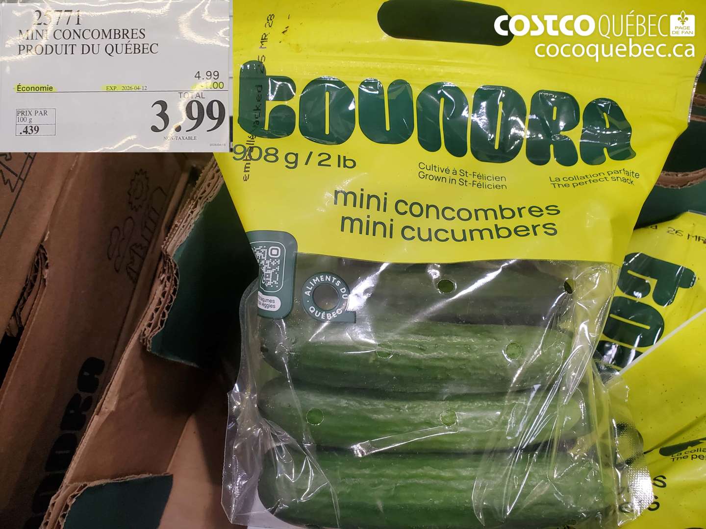 25771 MINI CONCOMBRES PRODUIT DU QUÉBEC ($1.00 INSTANT SAVINGS EXPIRES ON 2026-04-12) $3.99