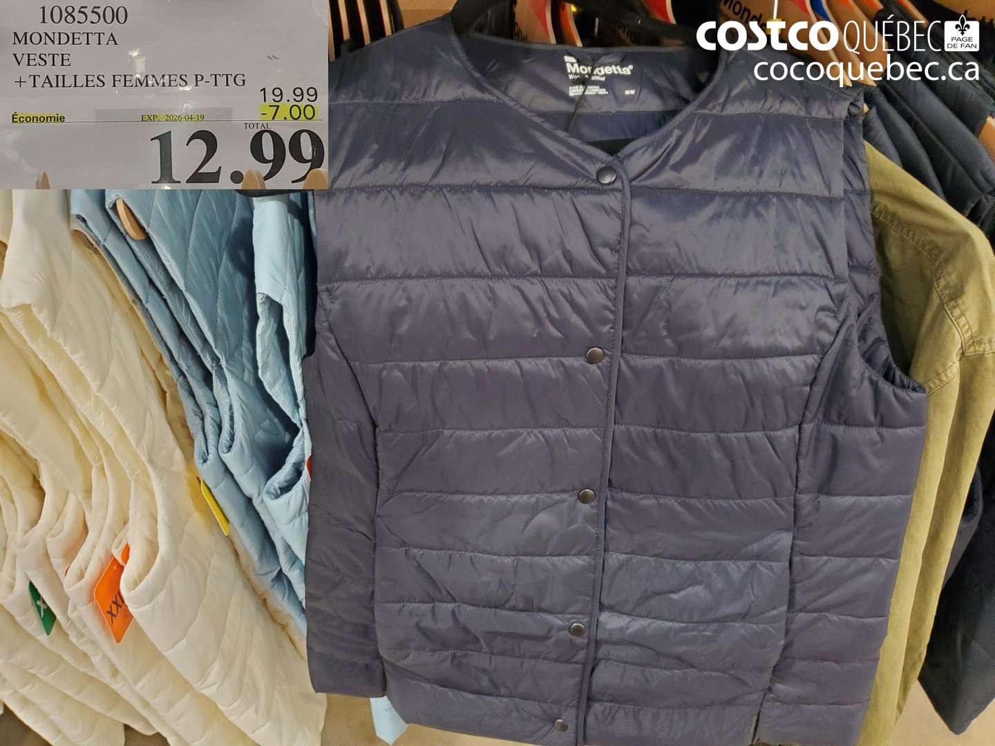 1085500 MONDETTA VESTE + TAILLES FEMMES P-PTG ($7.00 INSTANT SAVINGS EXPIRES ON 2026-04-19) $12.99