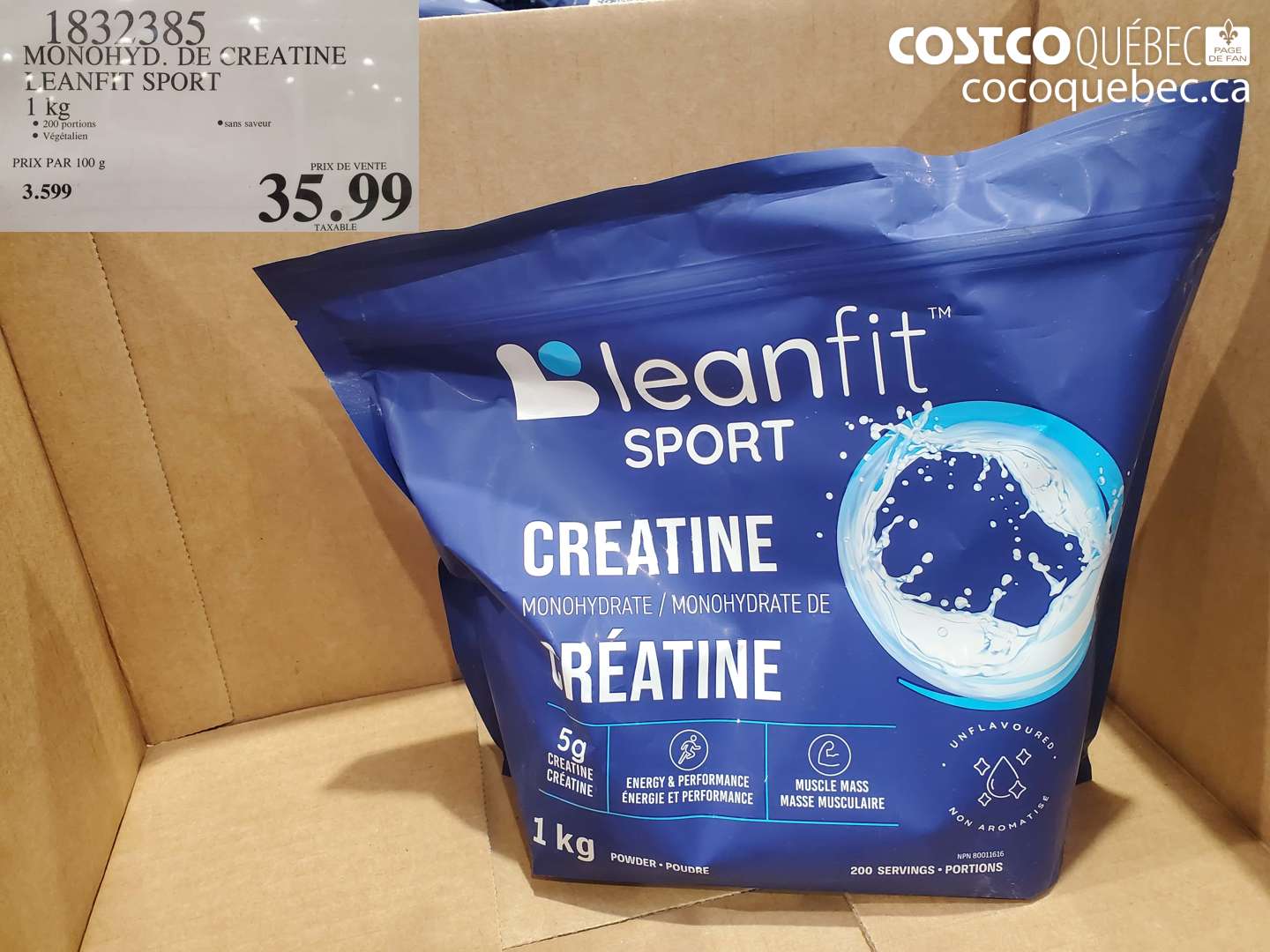 1832385 MONOHYD. DE CREATINE LEANFIT SPORT 1 KG $35.99