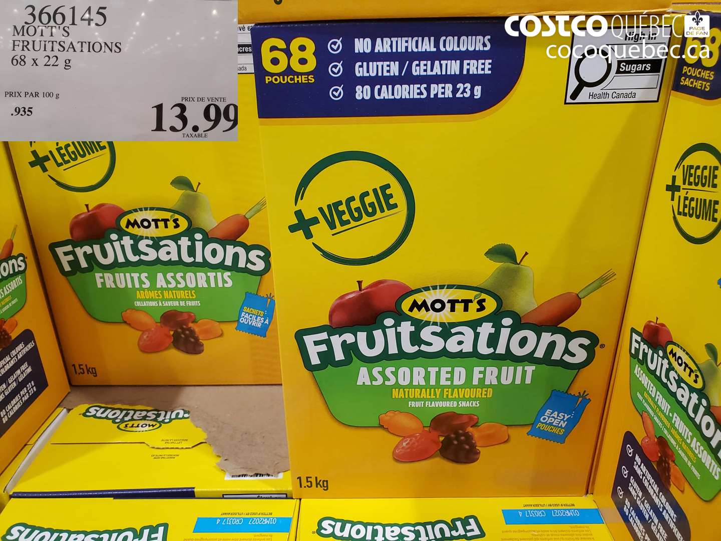 366145 MOTT'S FRUITSATIONS 68 X 22 G $13.99