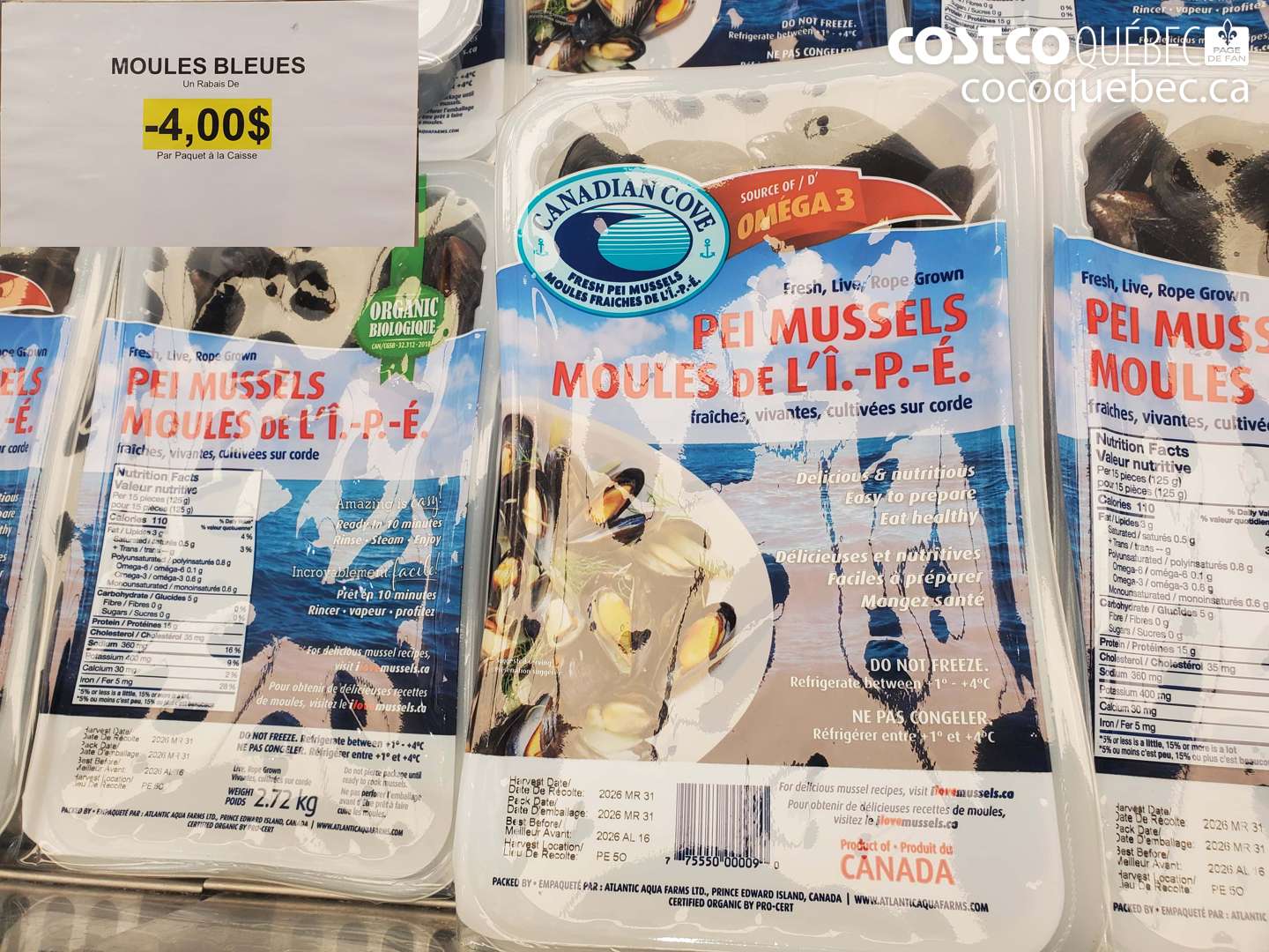000 MOULES BLEUES ($4.00 INSTANT SAVINGS)