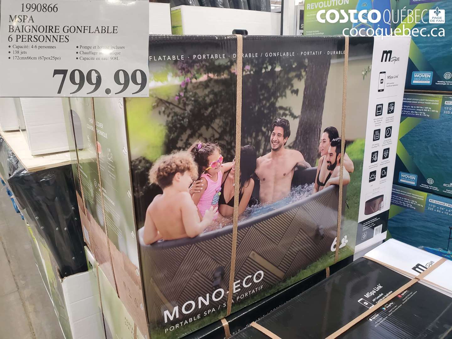 1990866 MSPA BAIGNOIRE GONFLABLE 6 PERSONNES $799.99