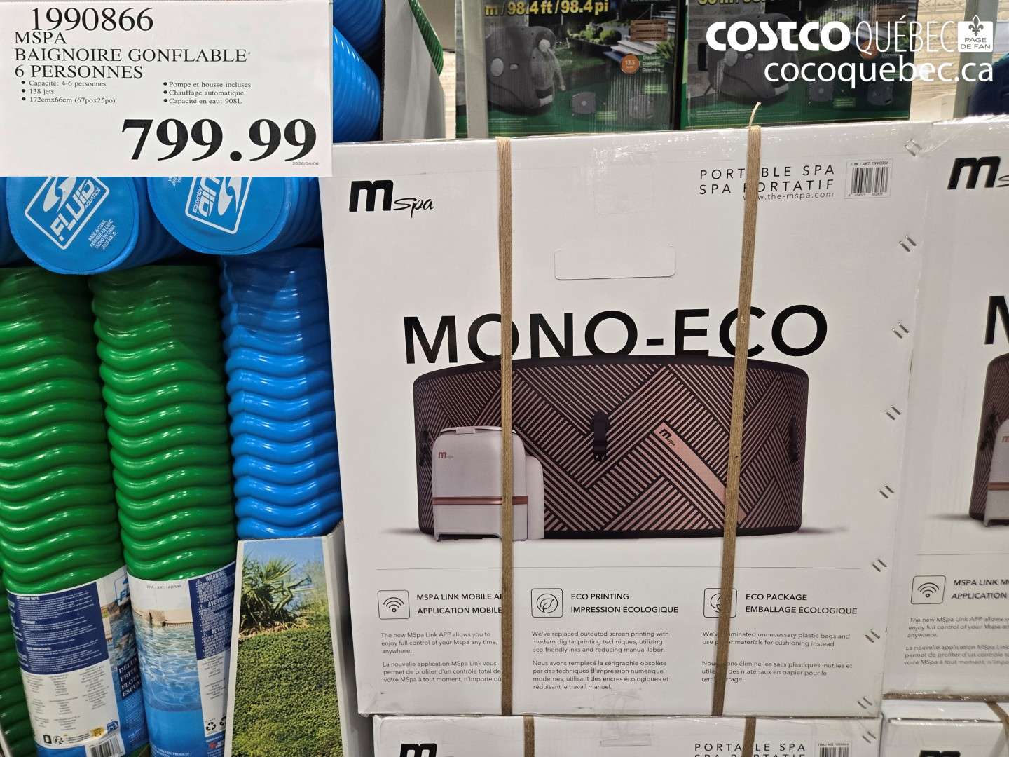 1990866 MSPA BAIGNOIRE GONFLABLE 6 PERSONNES $799.99