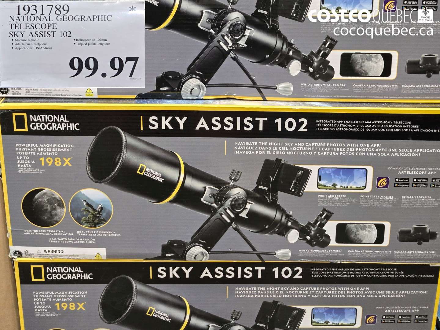1931789 NATIONAL GEOGRAPHIC TELESCOPE SKY ASSIST 102 $99.97