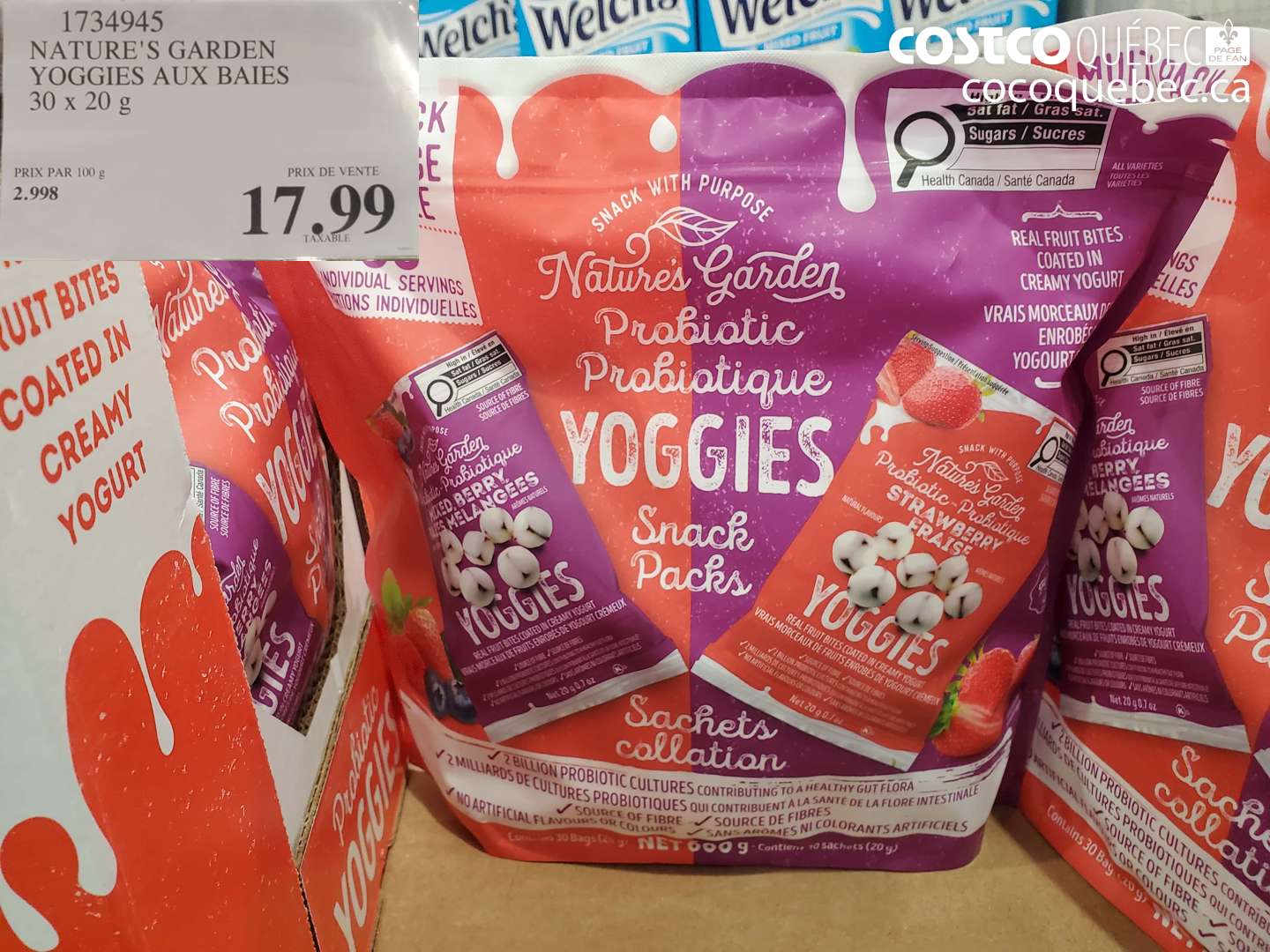 1734945 NATURE'S GARDEN YOGGIES AUX BAIES 30 X 20 G $17.99