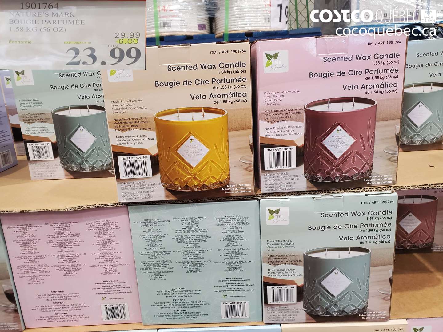 1901764 NATURE'S MARK BOUGIE PARFUMÉE 1.58 KG (56 OZ) ($6.00 INSTANT SAVINGS EXPIRES ON 2026-05-10) $23.99