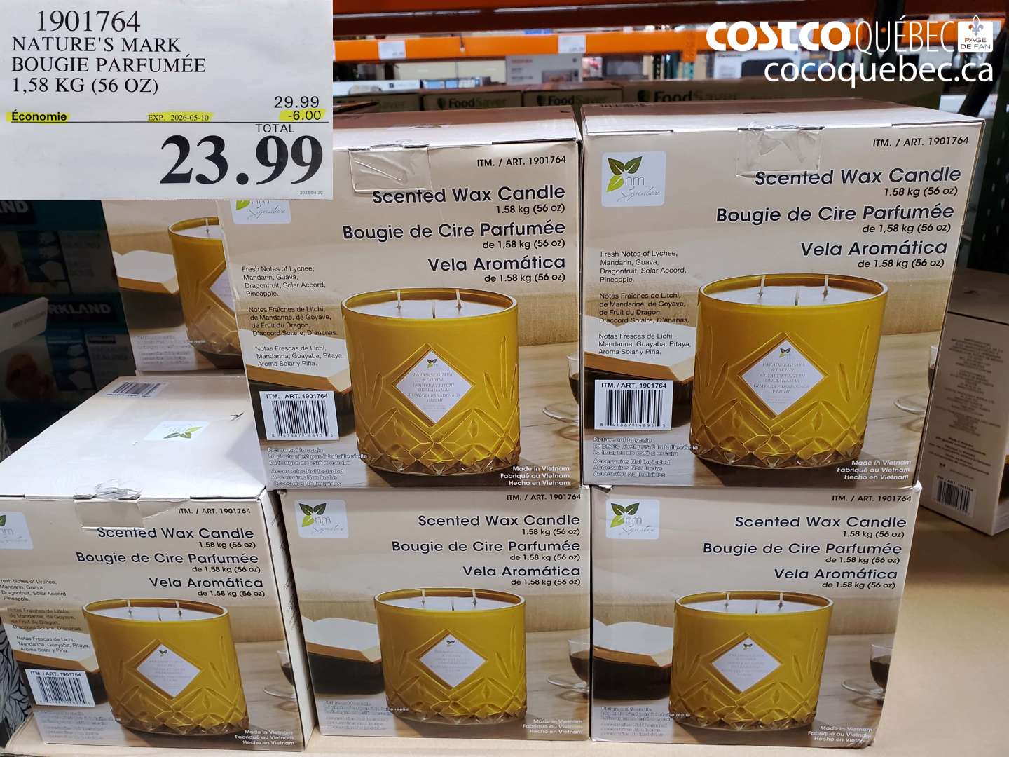 1901764 NATURE'S MARK BOUGIE PARFUMÉE 1,58 KG (56 OZ) ($6.00 INSTANT SAVINGS EXPIRES ON 2026-05-10) $23.99