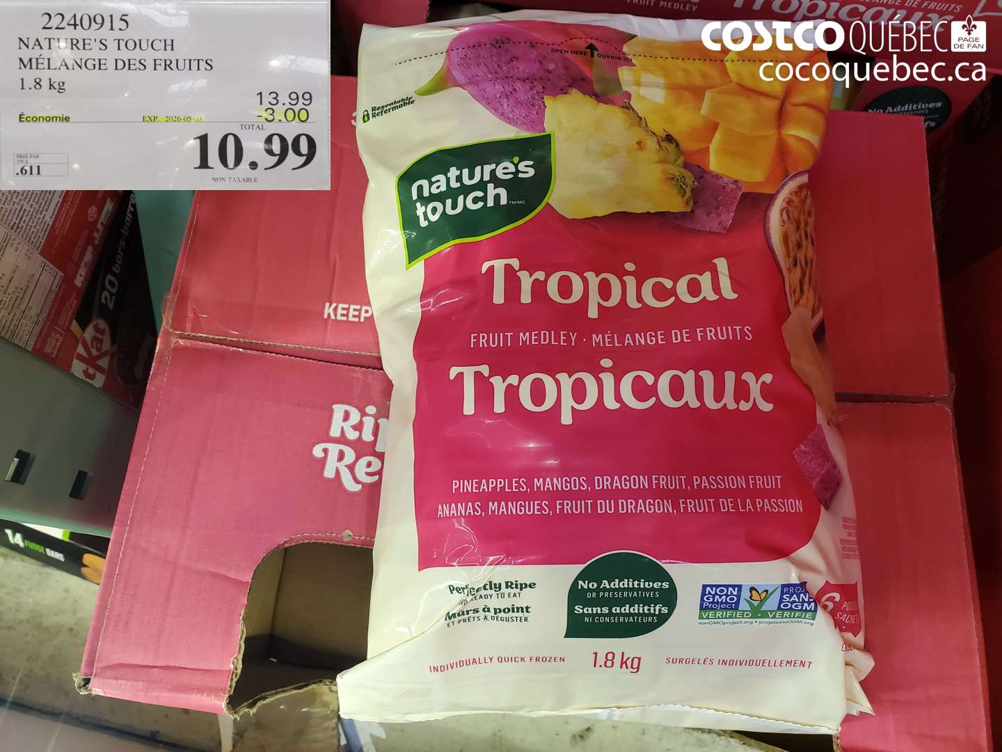 2240915 NATURE'S TOUCH MÉLANGE DES FRUITS 1.8 KG ($3.00 INSTANT SAVINGS EXPIRES ON 2026-05-03) $10.99