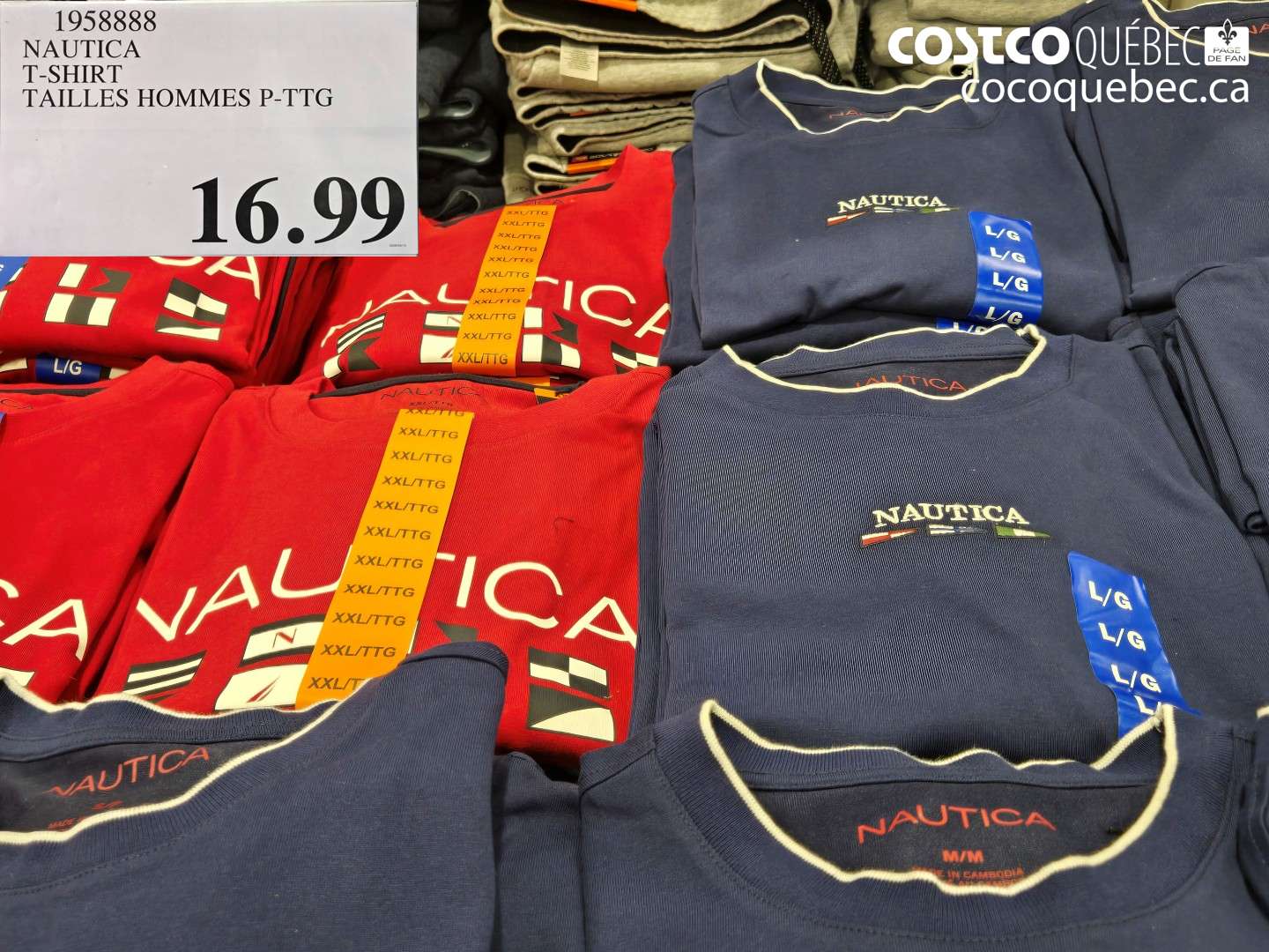 1958888 NAUTICA T-SHIRT TAILLES HOMMES P-TTG $16.99