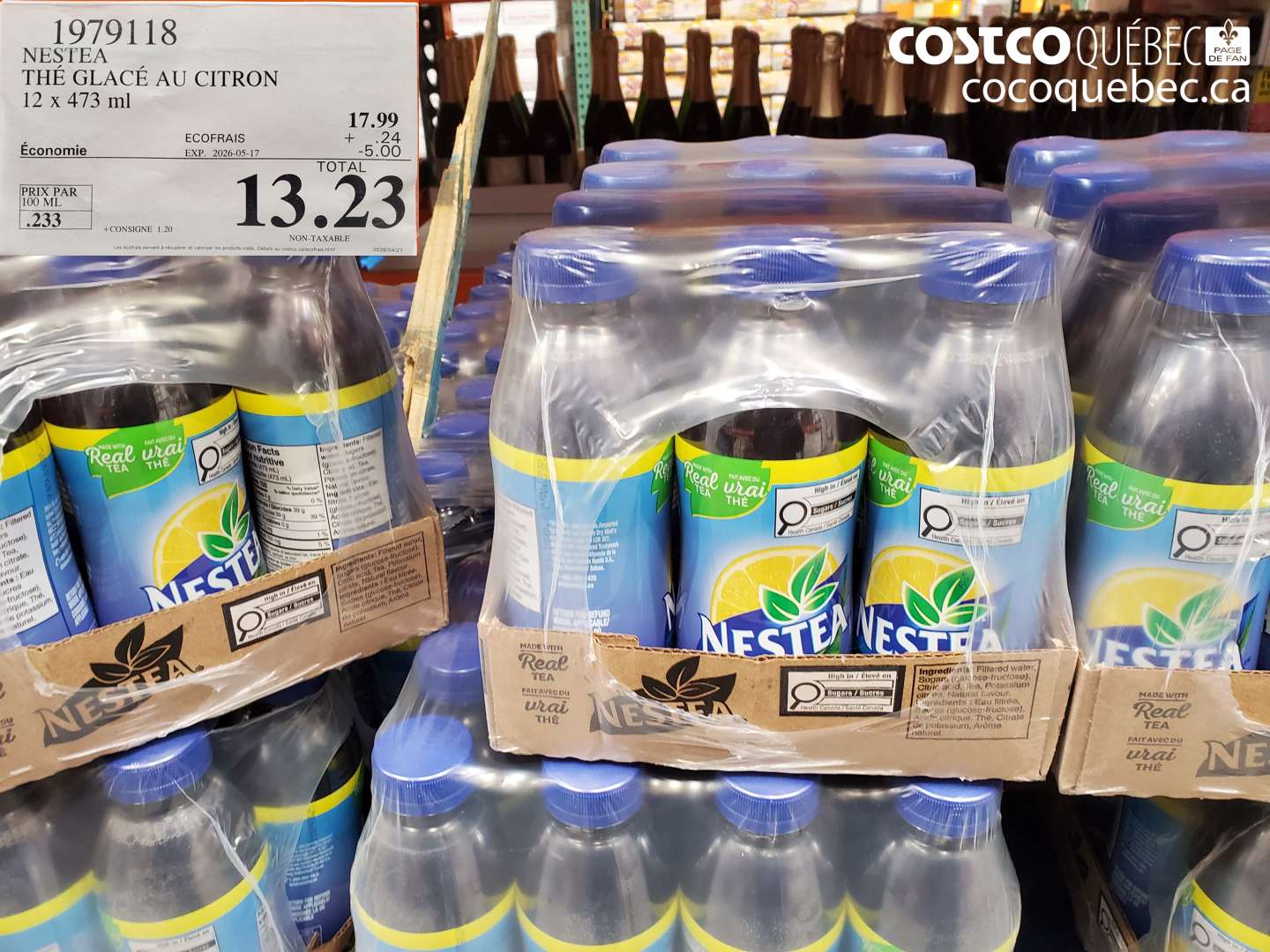 1979118 NESTEA THÉ GLACÉ AU CITRON 12 X 473 ML ($5.00 INSTANT SAVINGS EXPIRES ON 2026-05-17) $13.23