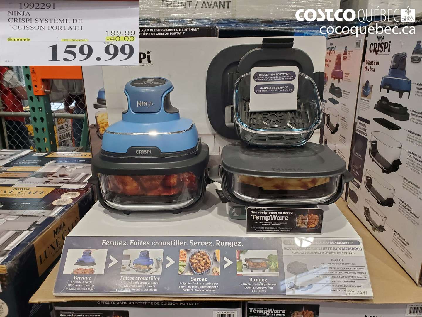1992291 NINJA CRISPI SYSTEME DE CUISSON PORTATIF ($40.00 INSTANT SAVINGS EXPIRES ON 2026-05-10) $159.99