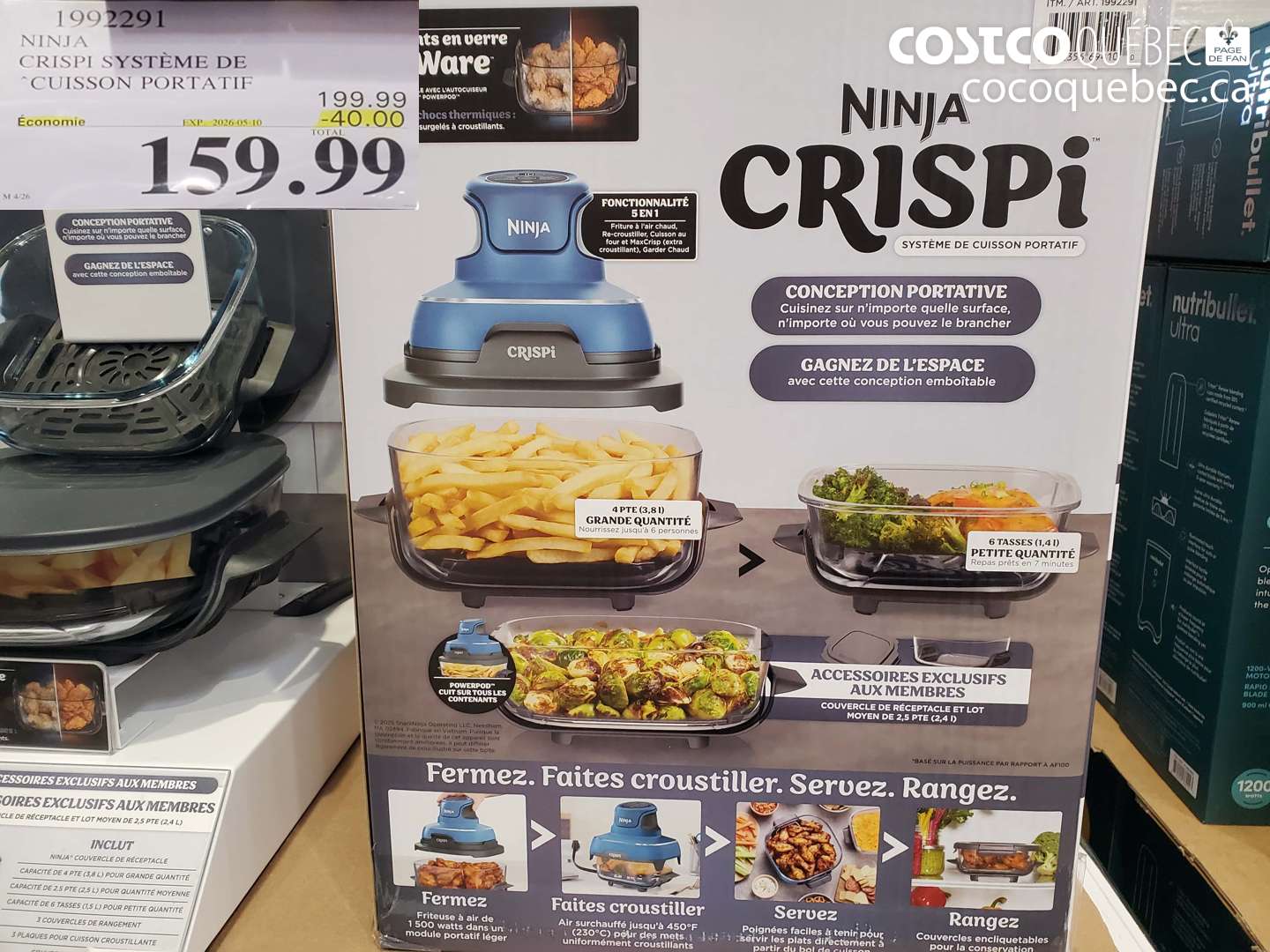 1992291 NINJA CRISPI SYSTEME DE CUISSON PORTATIF ($40.00 INSTANT SAVINGS EXPIRES ON 2026-05-10) $159.99